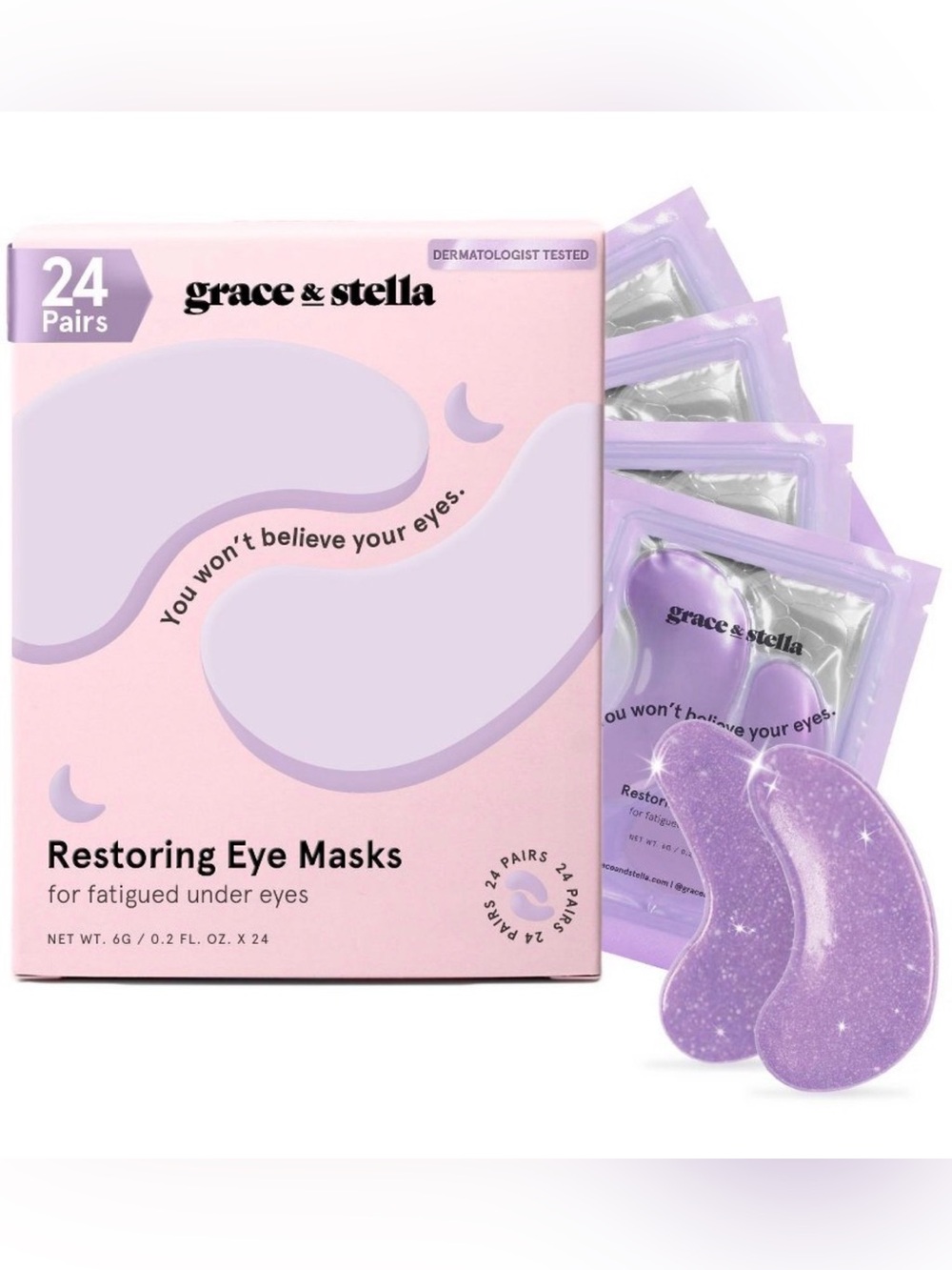 grace & stella Restoring Under Eye Masks - 24 Count - Vegan